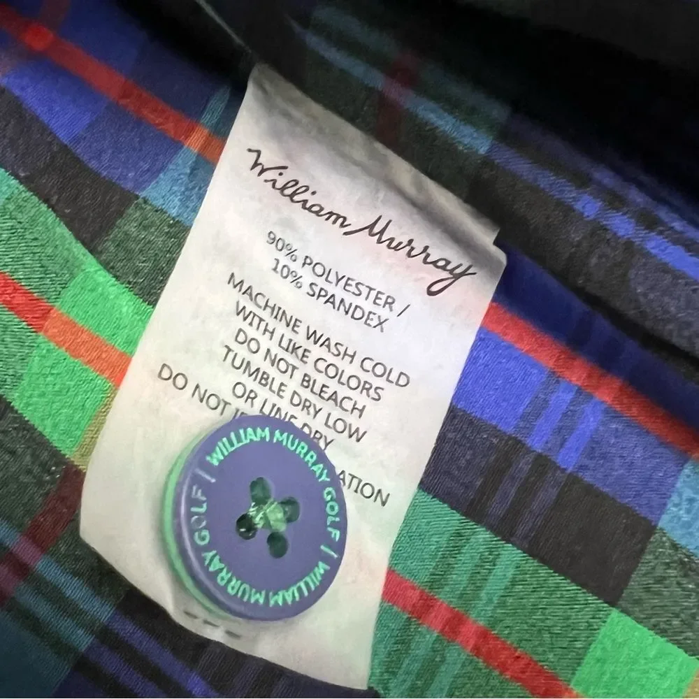 William Murray Golf Pebble Beach Golf Links Jacket XL Gray Full Zip Tartan Lined